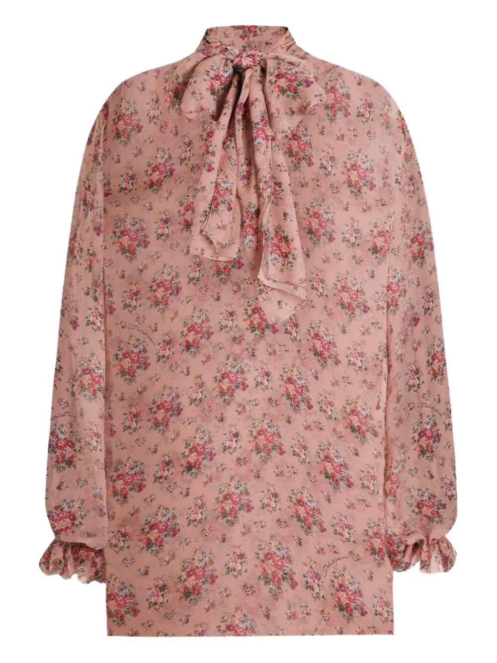 Dolce & Gabbana Women Small Flower Bouquets-Print Chiffon Top DOLCE & GABBANA