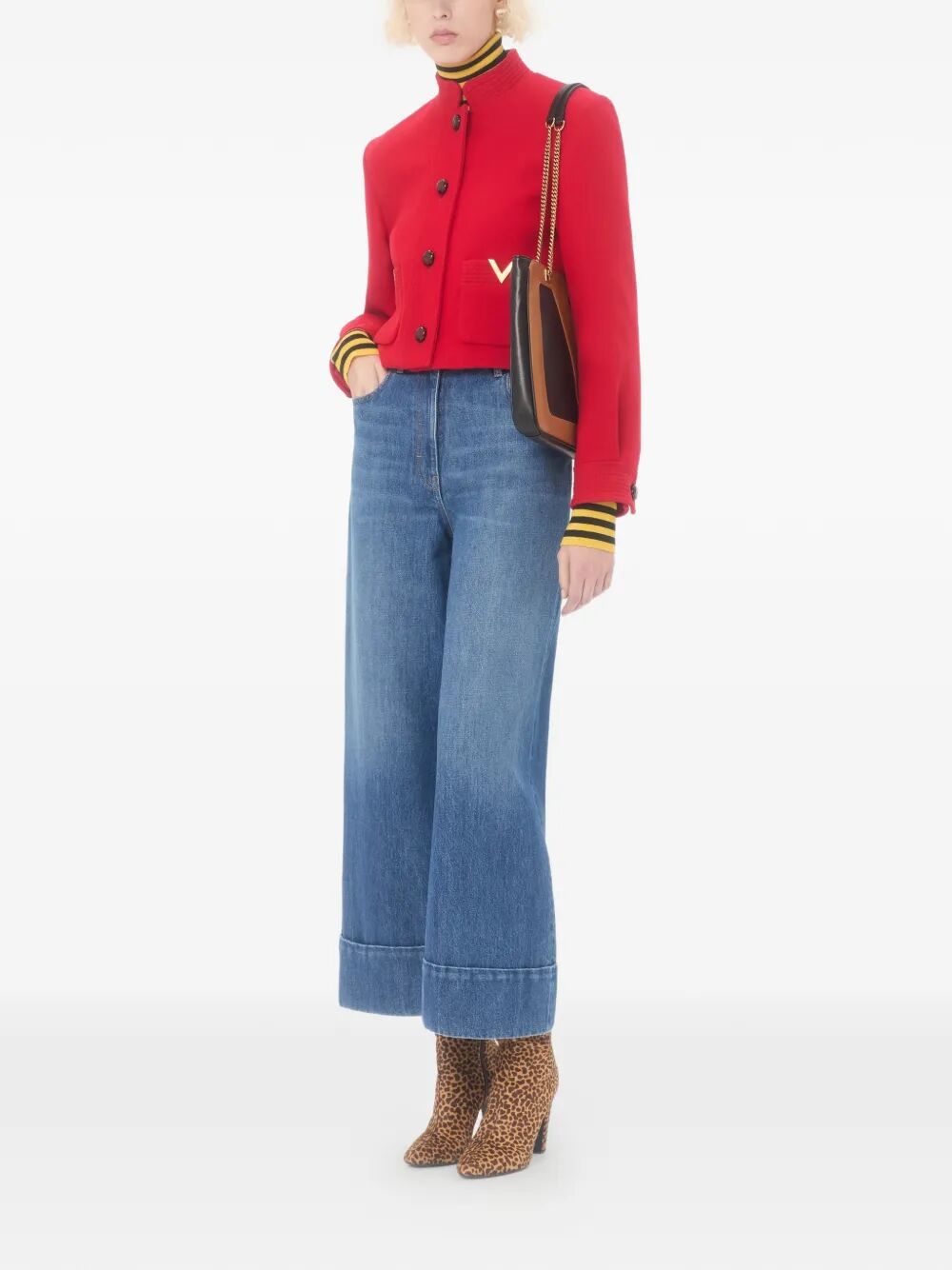 Valentino Garavani Women Denim Trousers With V Gold VALENTINO GARAVANI