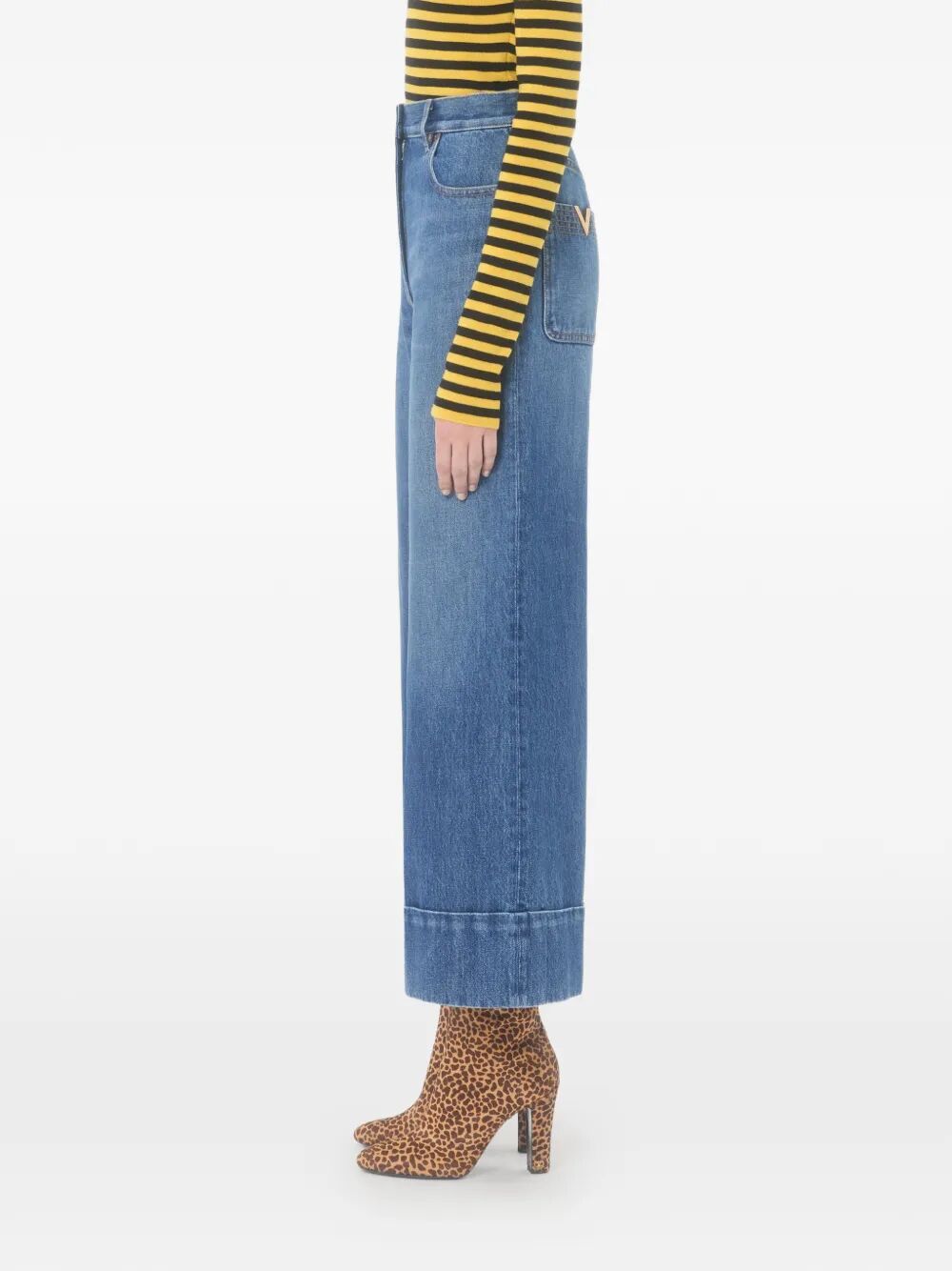 Valentino Garavani Women Denim Trousers With V Gold VALENTINO GARAVANI