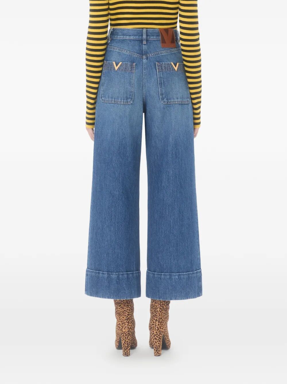 Valentino Garavani Women Denim Trousers With V Gold VALENTINO GARAVANI