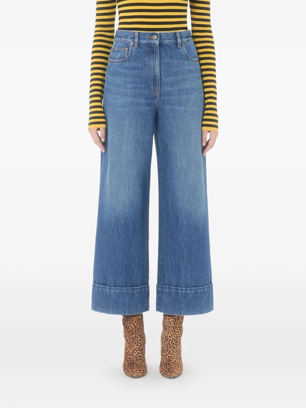 Valentino Garavani Women Denim Trousers With V Gold VALENTINO GARAVANI
