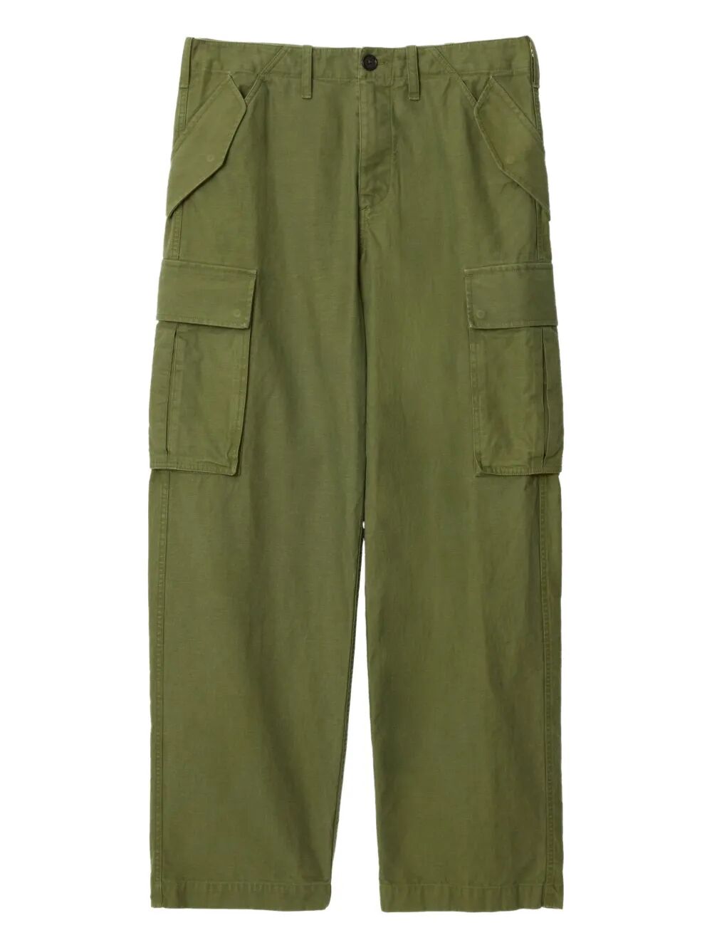 Burberry Men Cotton Cargo Trousers With Adjustable Waist BURBERRY