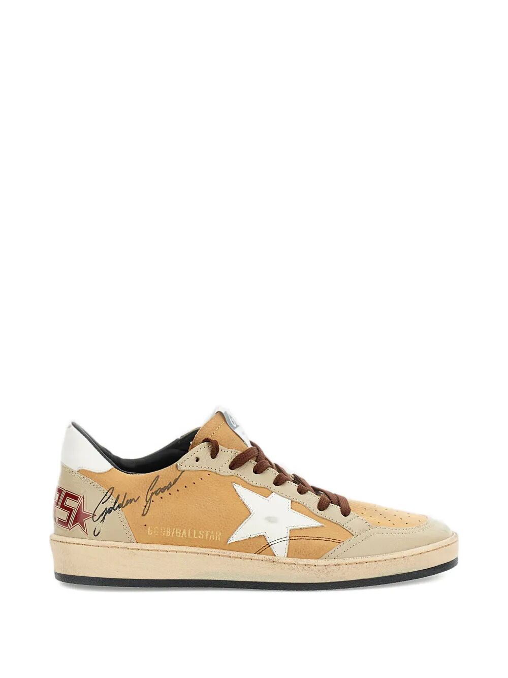 Golden Goose Men Ball Star Nabuk Leather Sneakers With White Leather Star And Heel Tab GOLDEN GOOSE
