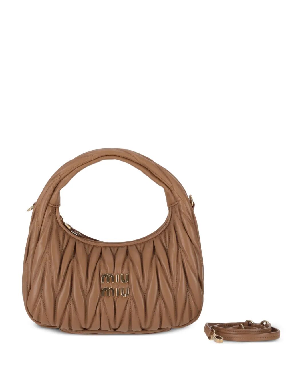 Miu Miu Women Wander Matelassé Nappa Leather Small Hobo Bag MIU MIU