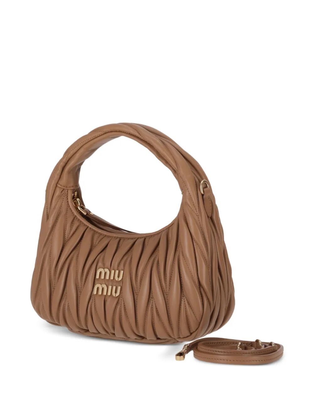 Miu Miu Women Wander Matelassé Nappa Leather Small Hobo Bag MIU MIU