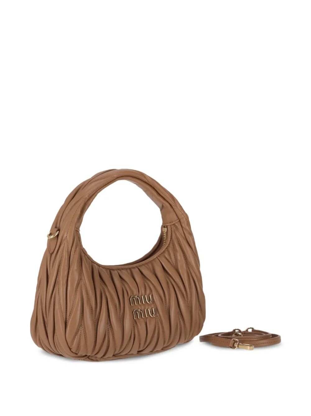 Miu Miu Women Wander Matelassé Nappa Leather Small Hobo Bag MIU MIU