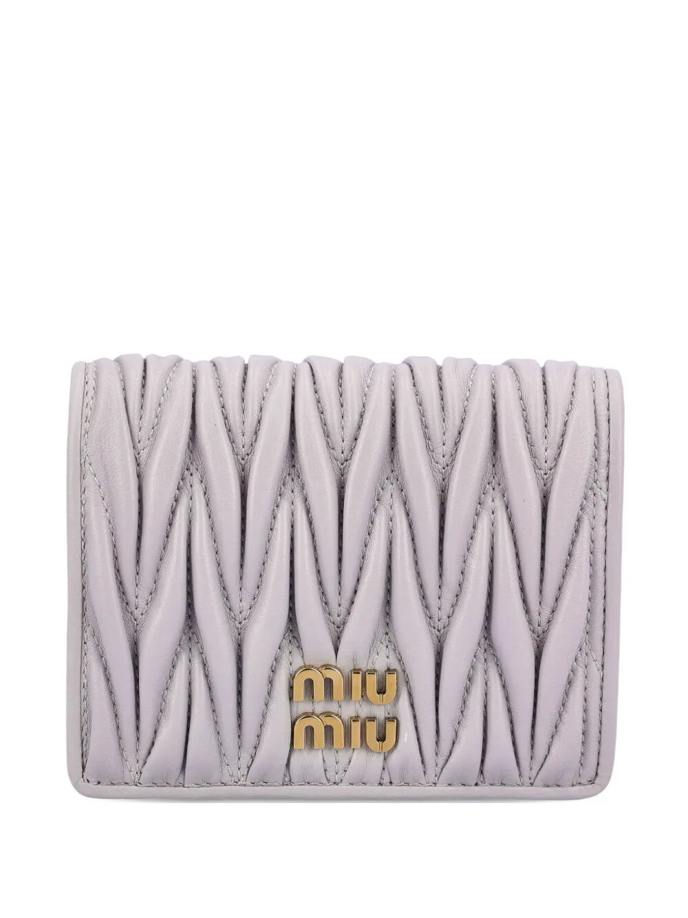 Miu Miu Women Small Matelassé Nappa Leather Wallet With Snap Closure MIU MIU