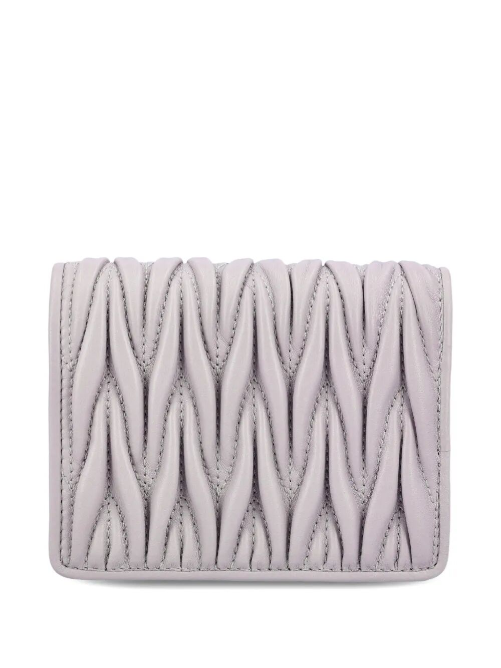 Miu Miu Women Small Matelassé Nappa Leather Wallet With Snap Closure MIU MIU