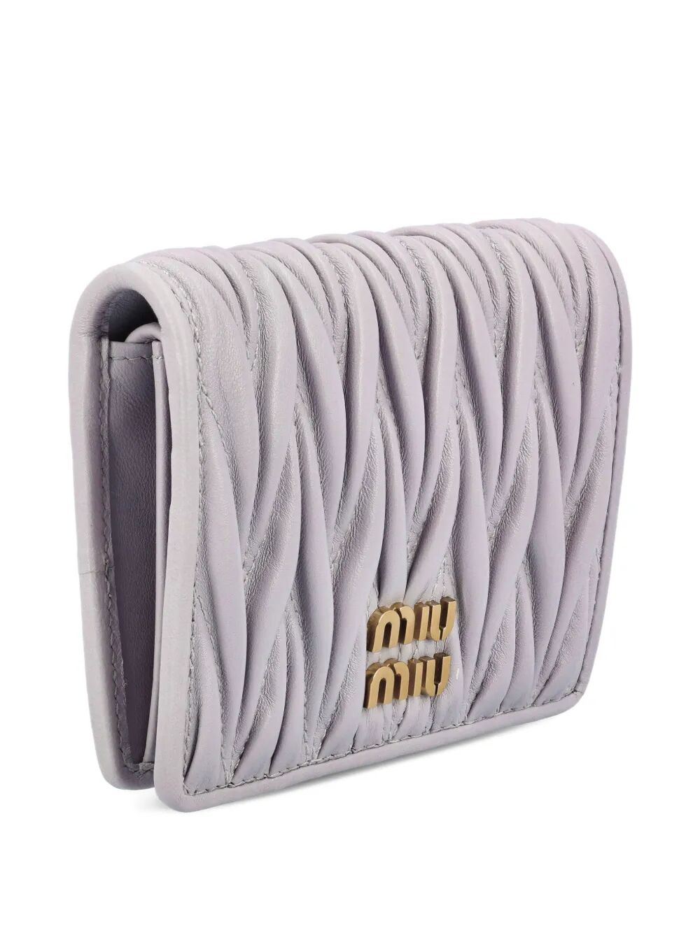 Miu Miu Women Small Matelassé Nappa Leather Wallet With Snap Closure MIU MIU