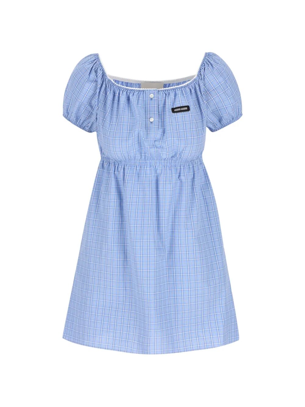 Miu Miu Women Plaid-Pattern Popeline Mini Dress MIU MIU