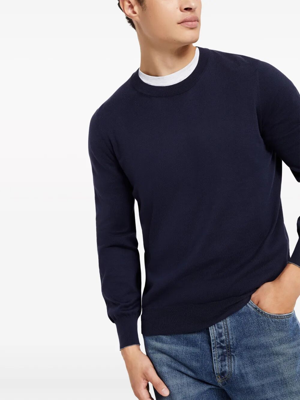 Brunello Cucinelli Men Lightweight Cotton Crewneck Sweater BRUNELLO CUCINELLI