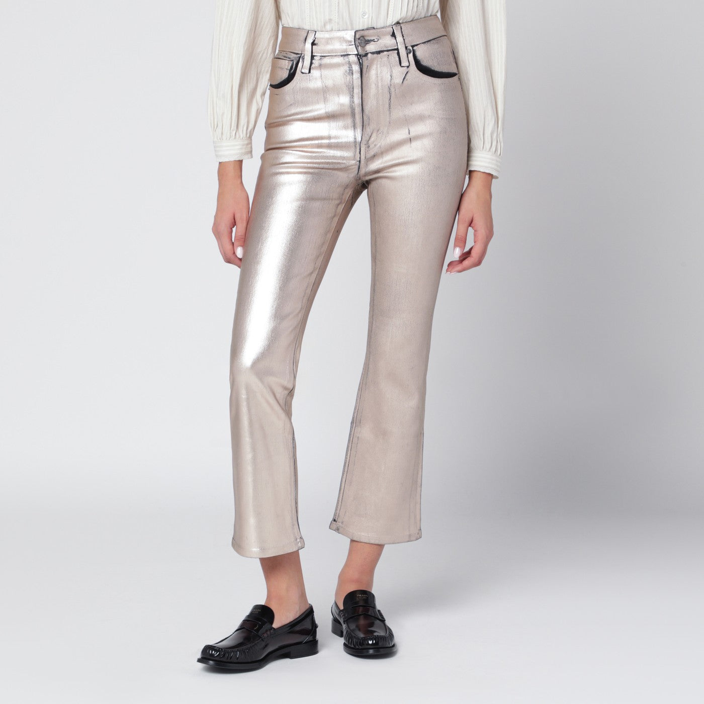 Frame Champagne The Reboot Cropped Trousers Women Frame