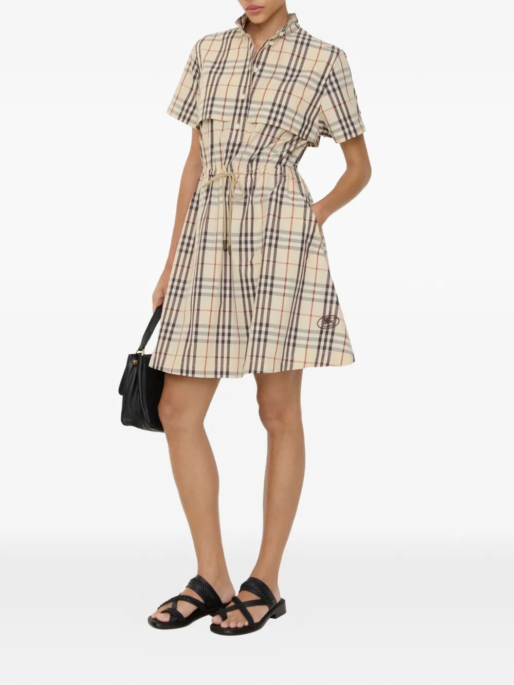 Burberry Women Check Cotton Short-Sleeved Dress BURBERRY