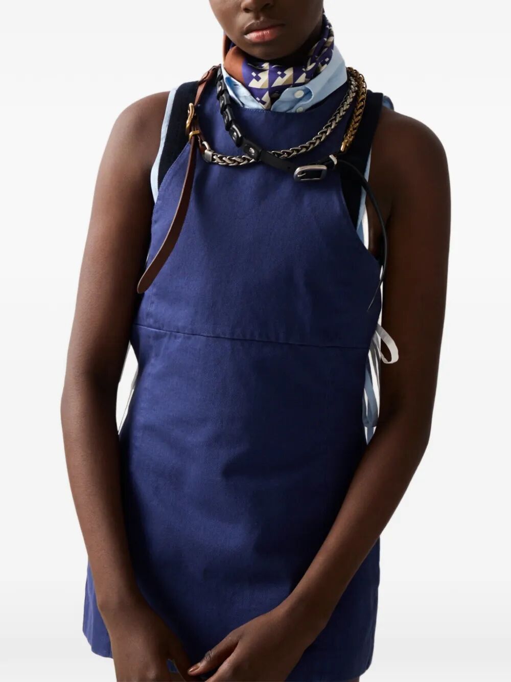 Miu Miu Women Garment-Dyed Gabardine Mini Dress MIU MIU