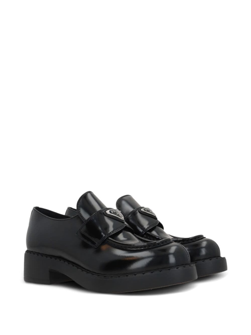 Prada Women Mocassini Chocolate In Pelle Spazzolata PRADA