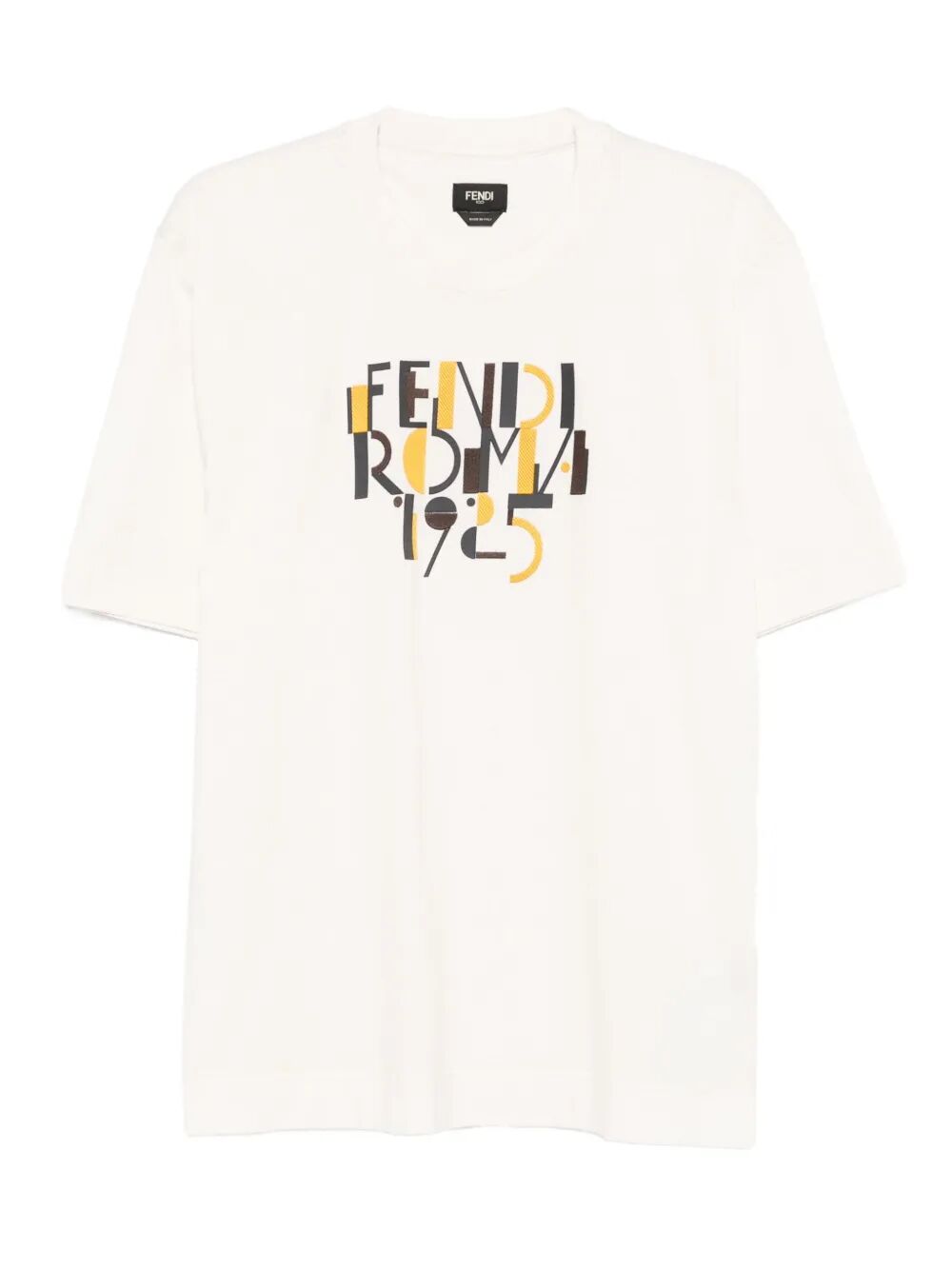 Fendi Men Fendi Roma 1925 Print Cotton T-Shirt FENDI