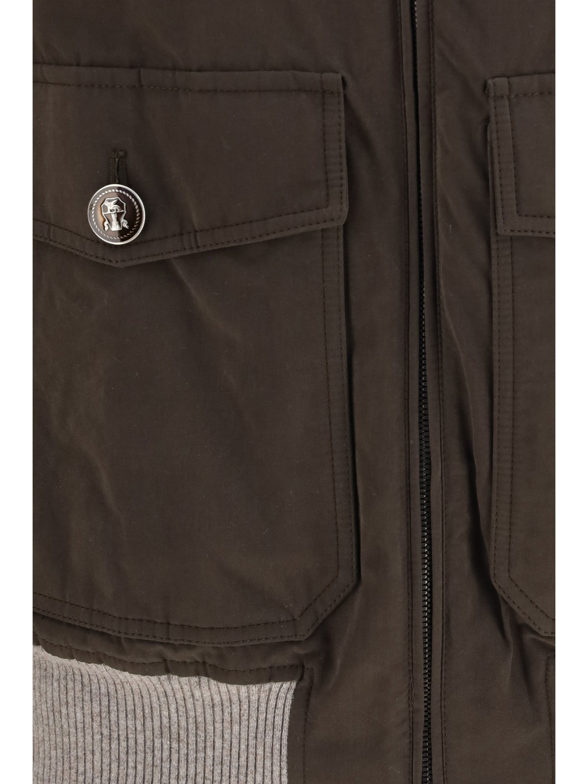 Brunello Cucinelli Men Waxed Techno Cotton Bomber With Thermore® Padding BRUNELLO CUCINELLI