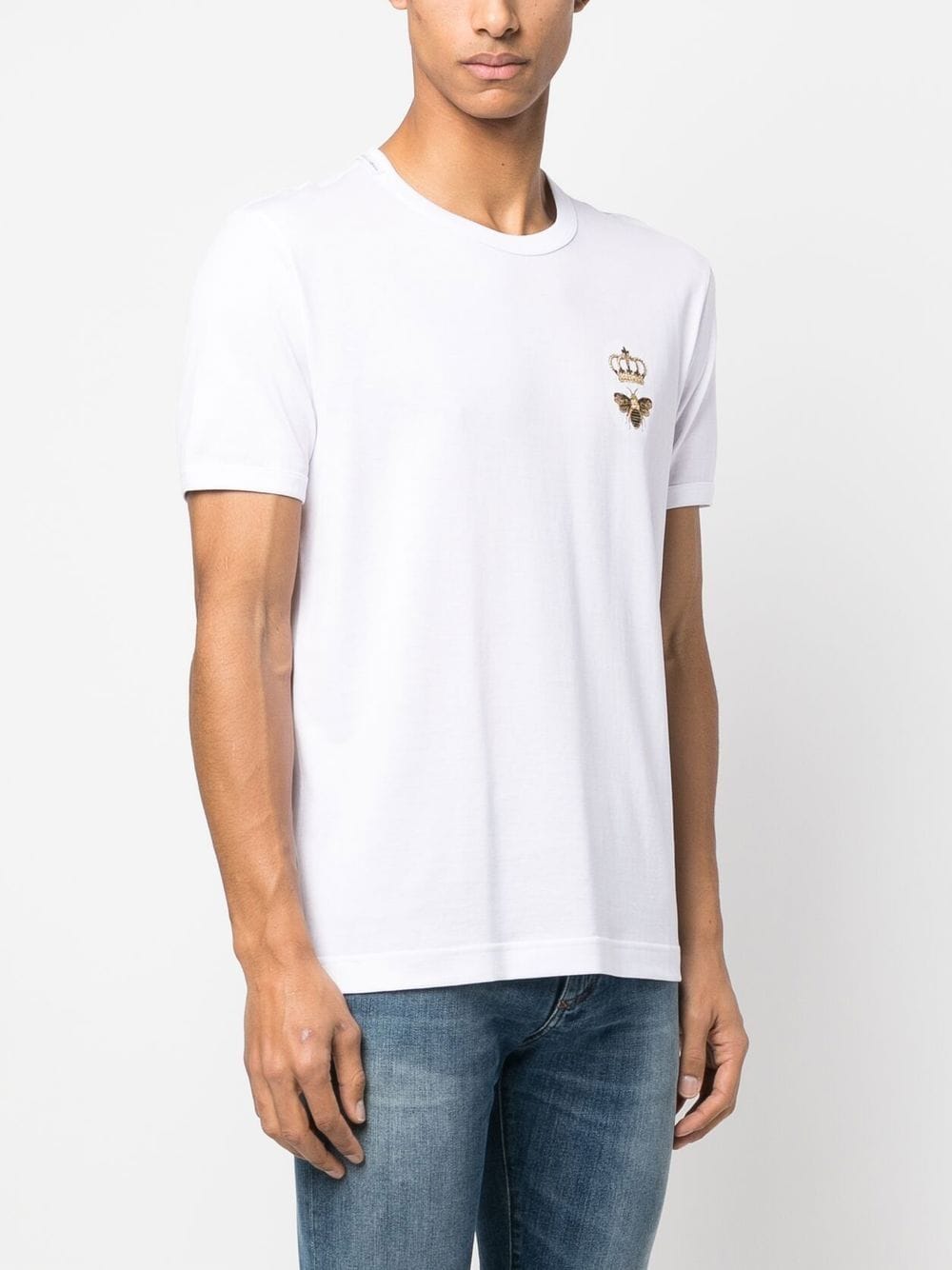 Dolce & Gabbana Men Cotton Jersey T-Shirt With Lurex Embroidery DOLCE & GABBANA