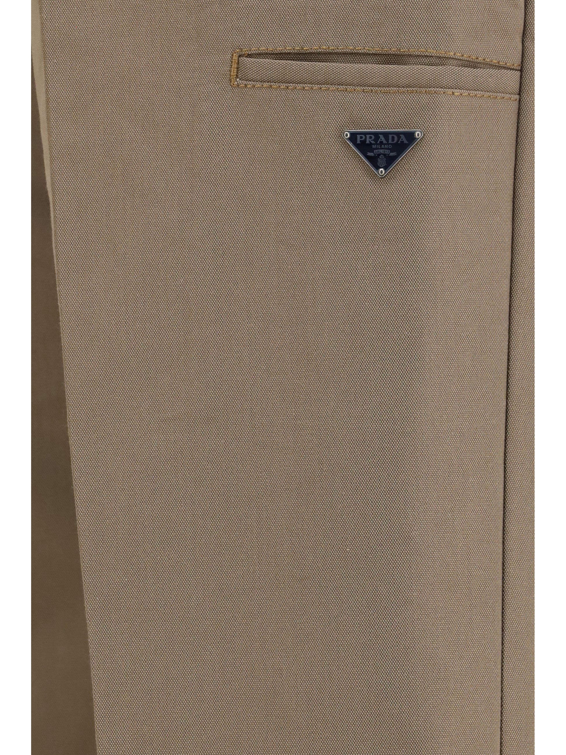 Prada Men Technical Wide-Leg Pants In Canvas PRADA