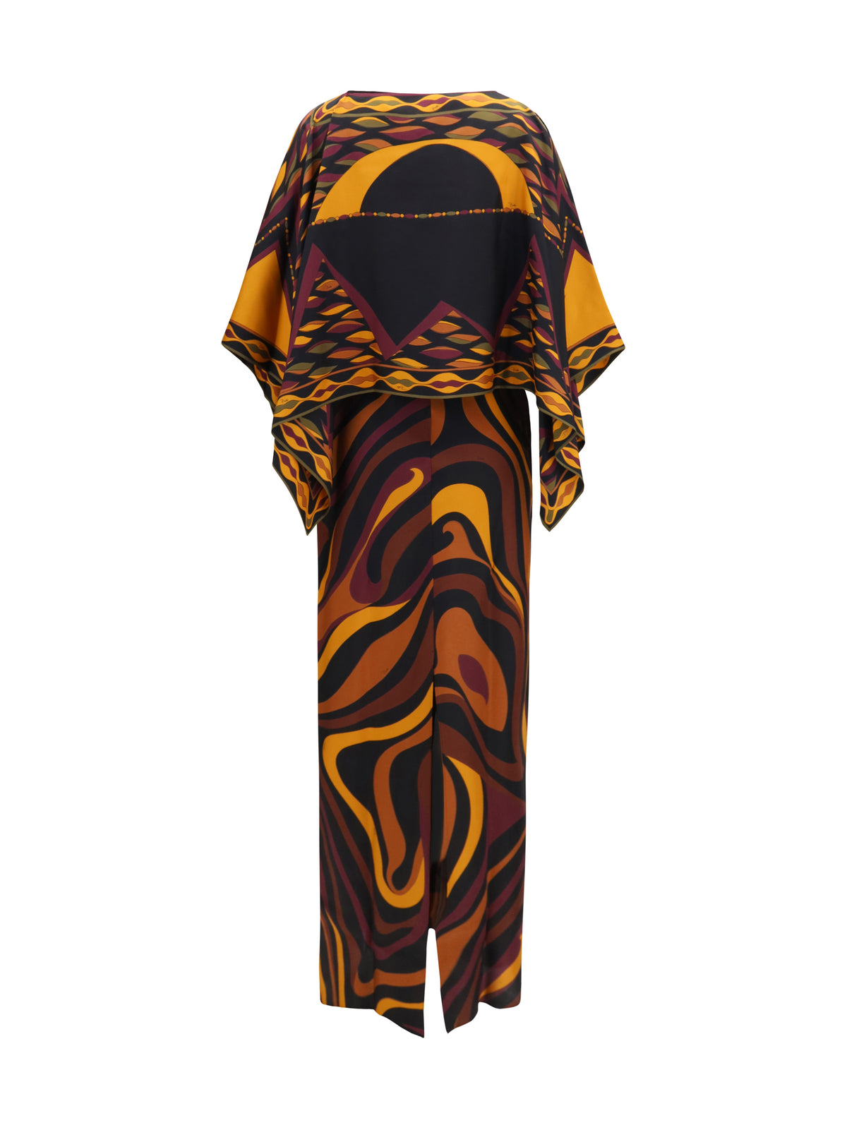 Pucci Women Silk Dress With Shoulder Cape PUCCI