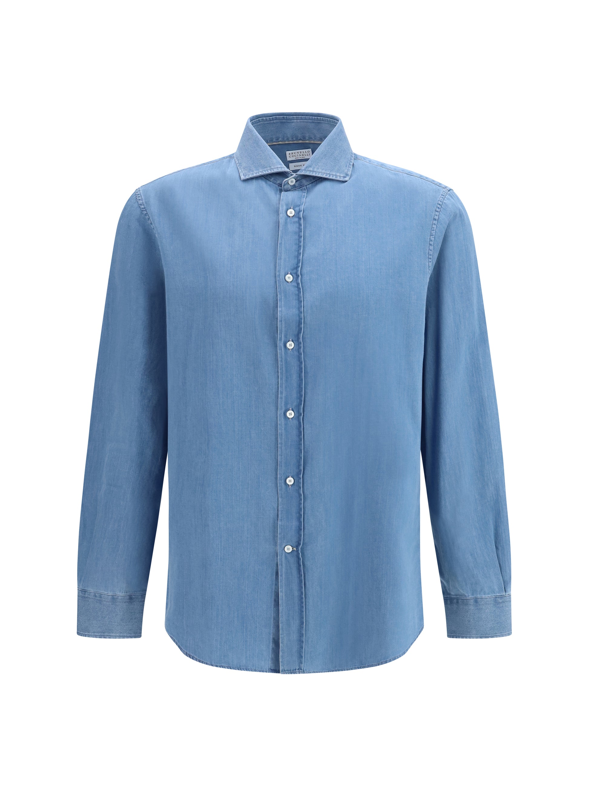 Brunello Cucinelli Men Cotton Denim Shirt BRUNELLO CUCINELLI