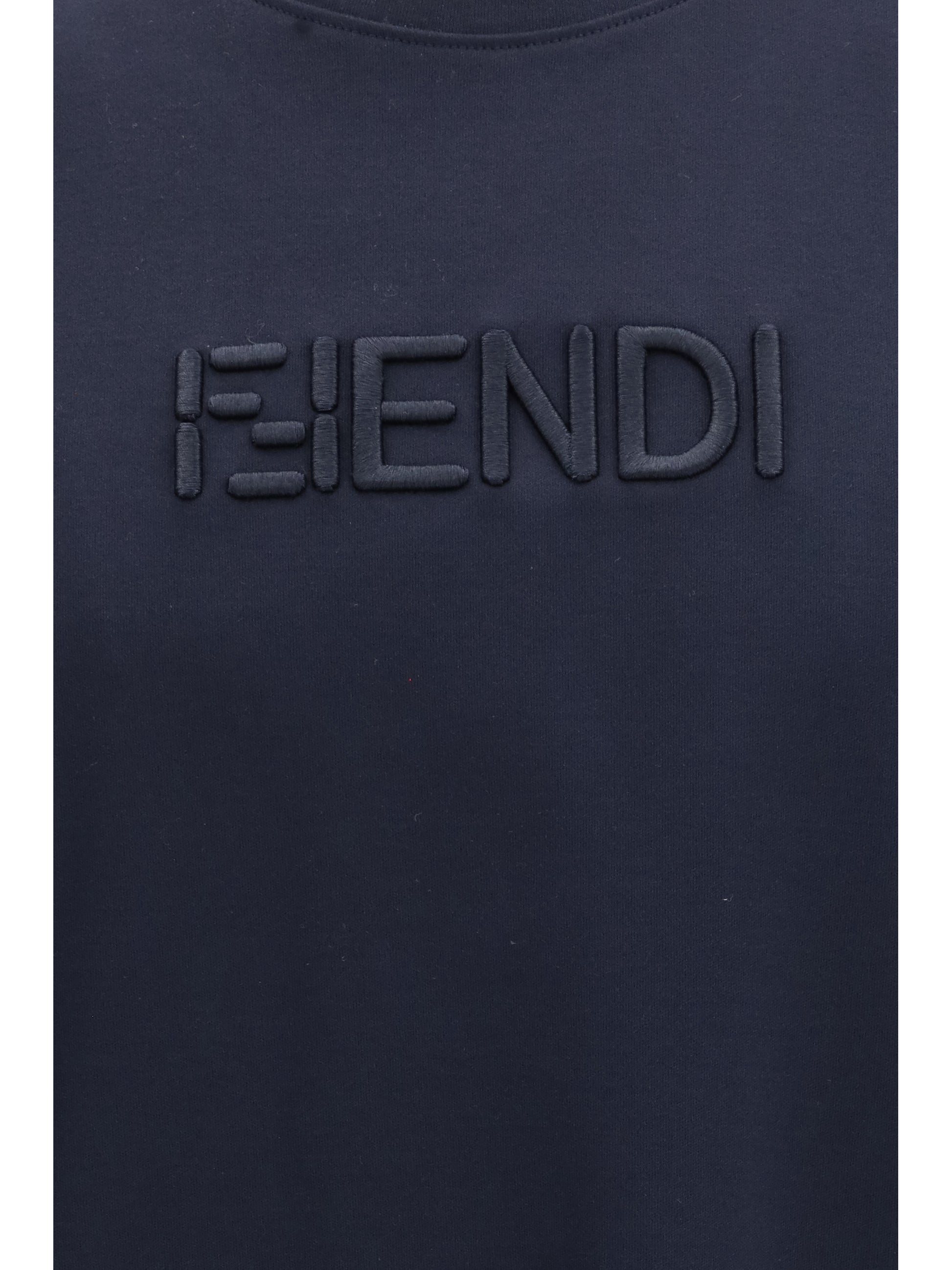 Fendi Men Cotton T-Shirt With Embroidered Logo FENDI