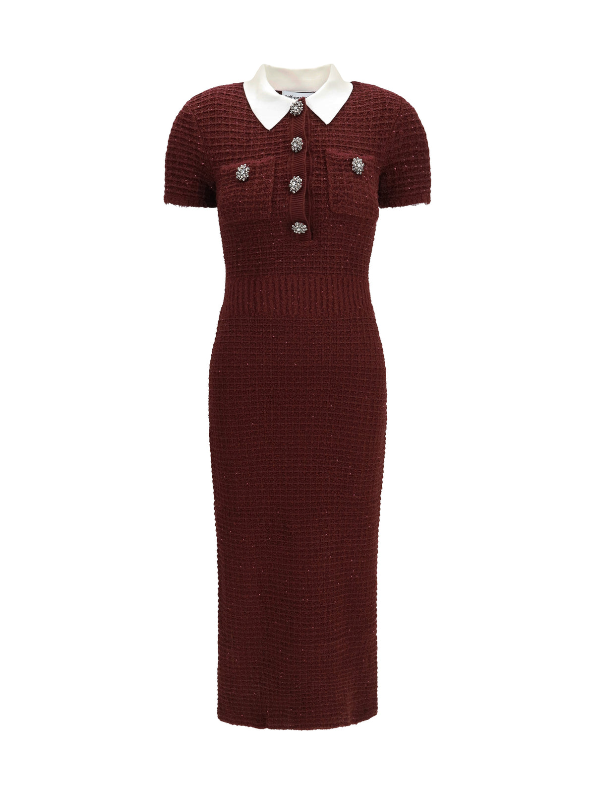 Self-Portrait Women Knit Midi Dress With Statement Buttons SELF-PORTRAIT
