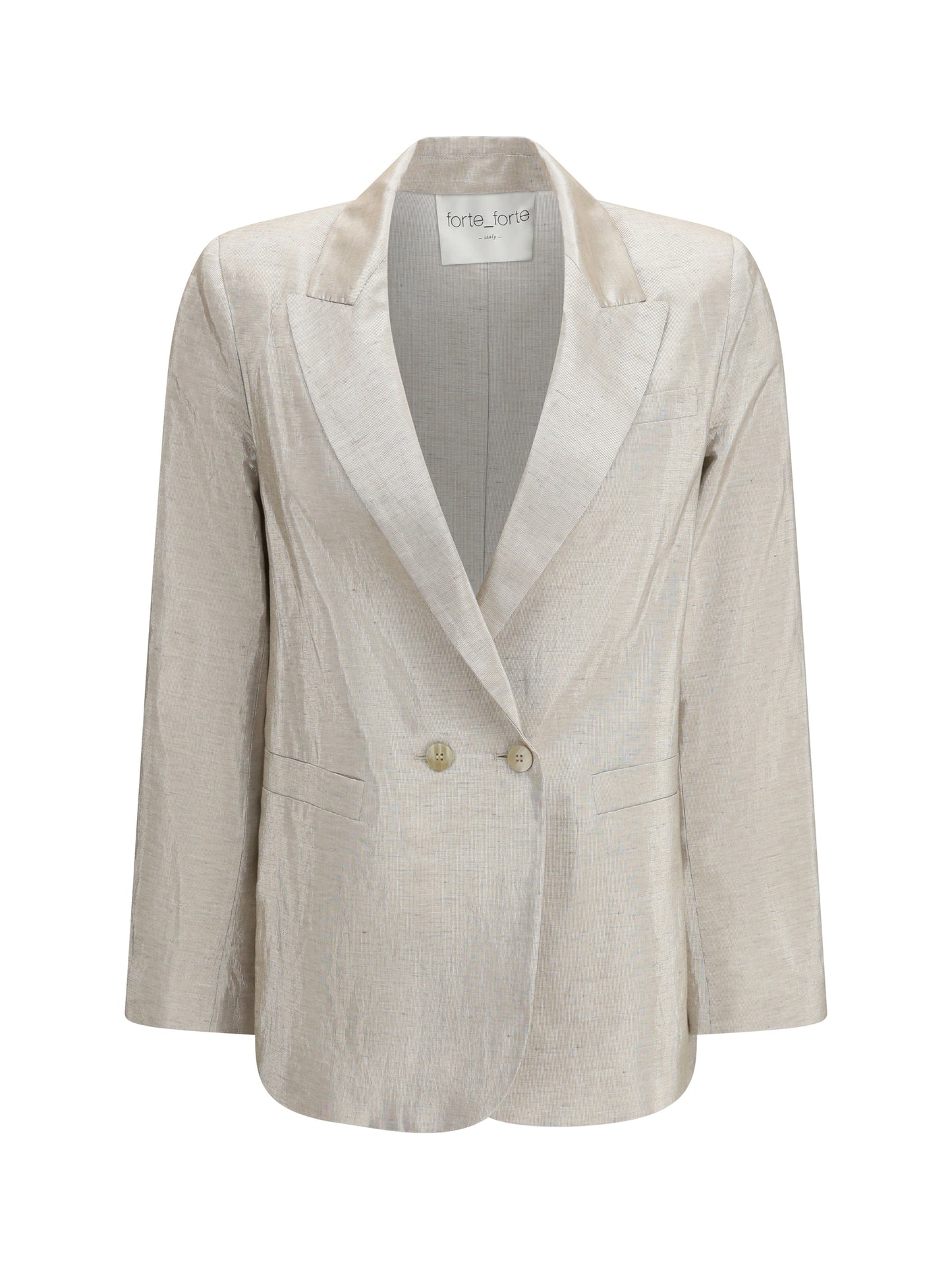 Forte_Forte Women Double-Breasted Jacket In Linen And Lurex With Jewel Buttons FORTE FORTE