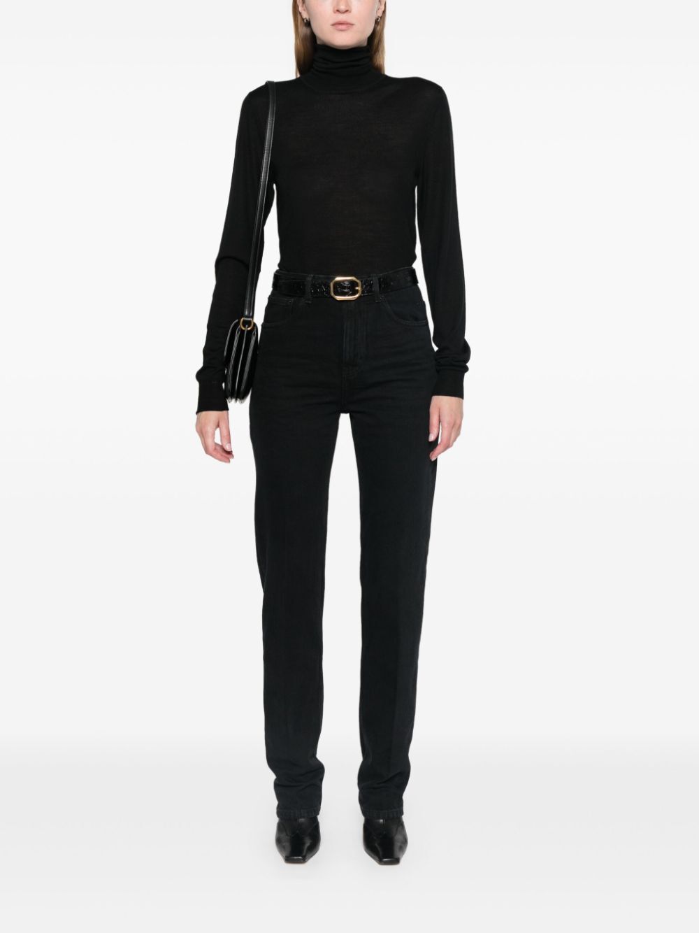 Saint Laurent Women Cassandre Wool Turtleneck Sweater SAINT LAURENT