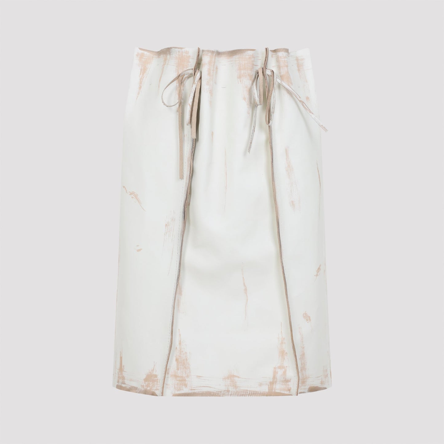 Prada Calf Leather Midi Skirt Women PRADA