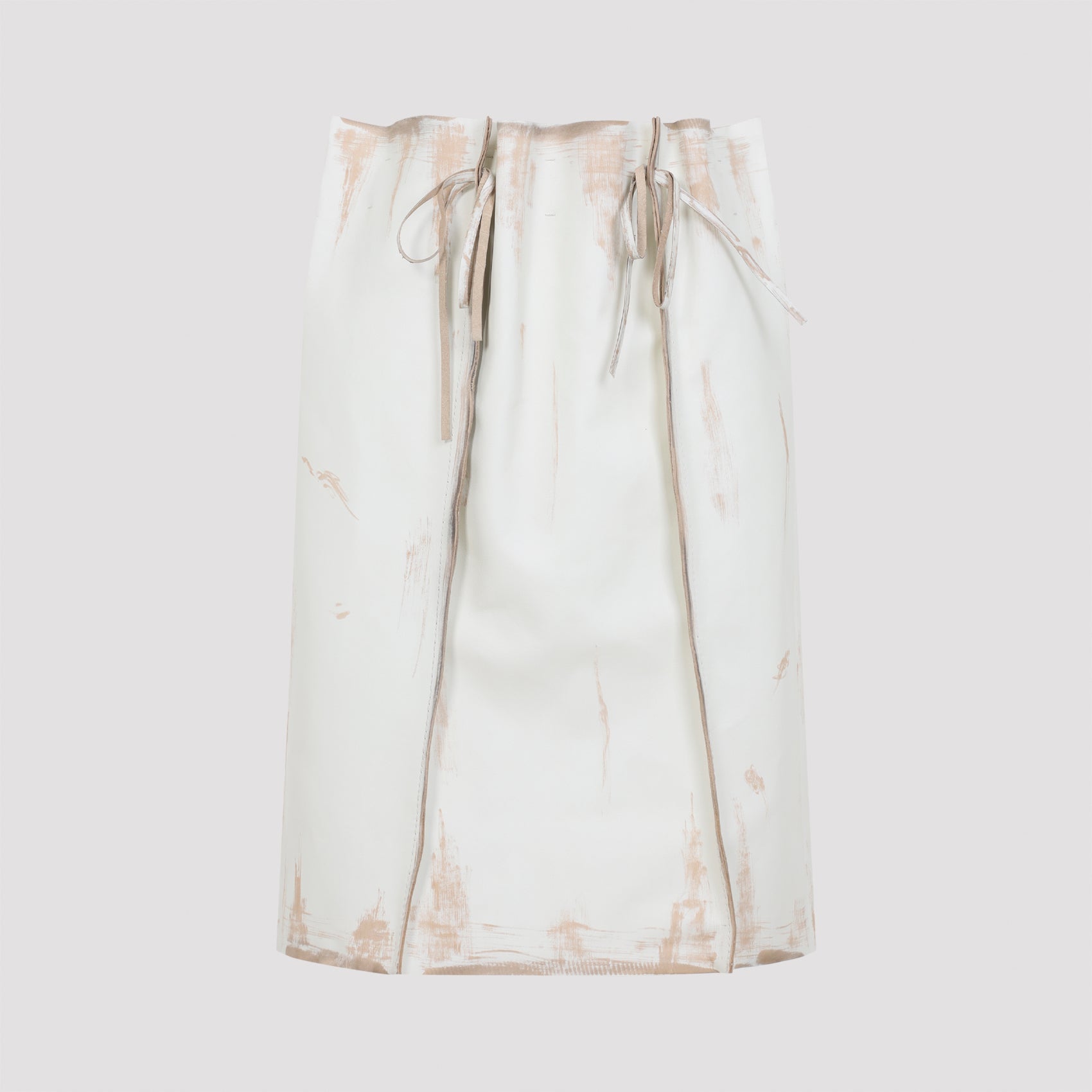 Prada Calf Leather Midi Skirt Women PRADA