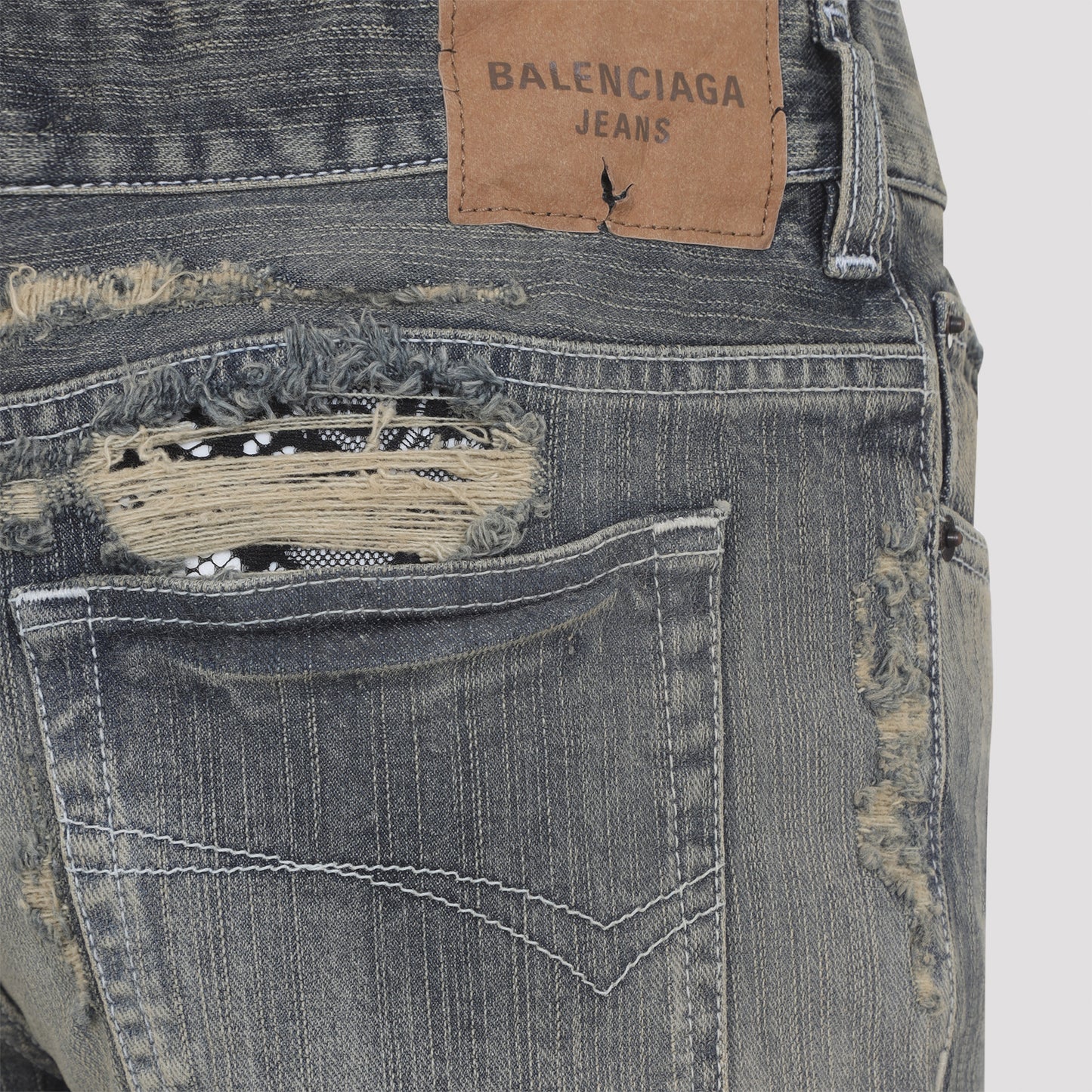 Balenciaga Laced Flared Capri Jeans Women BALENCIAGA