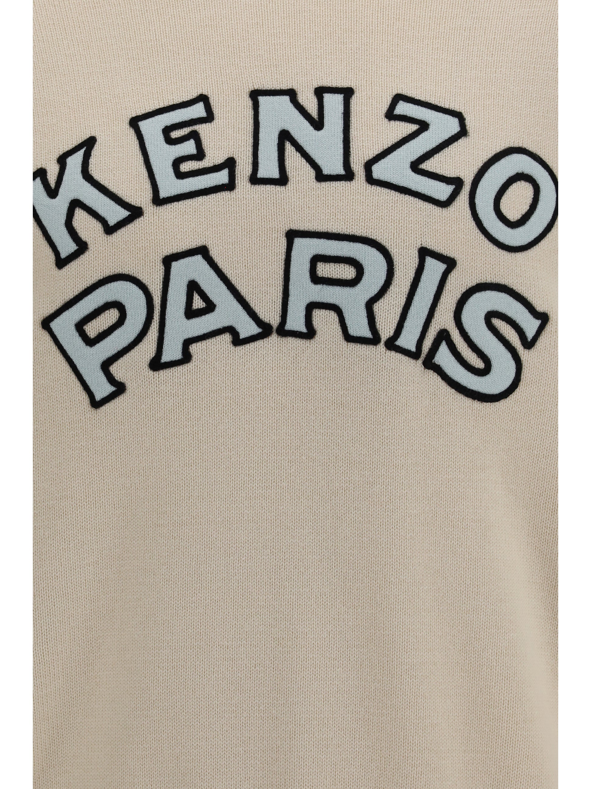 Kenzo Men Kenzo Paris Emblem Embroidered Wool And Cotton Sweater KENZO