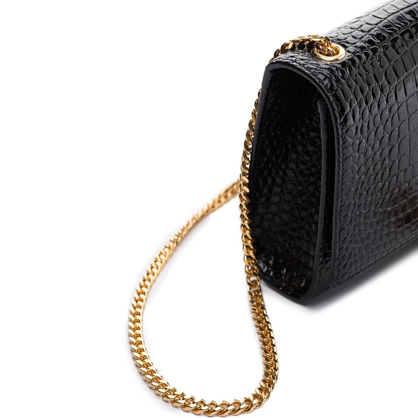 Saint Laurent Kate Medium Tassel Crocodile Embossed Leather Bag Women SAINT LAURENT