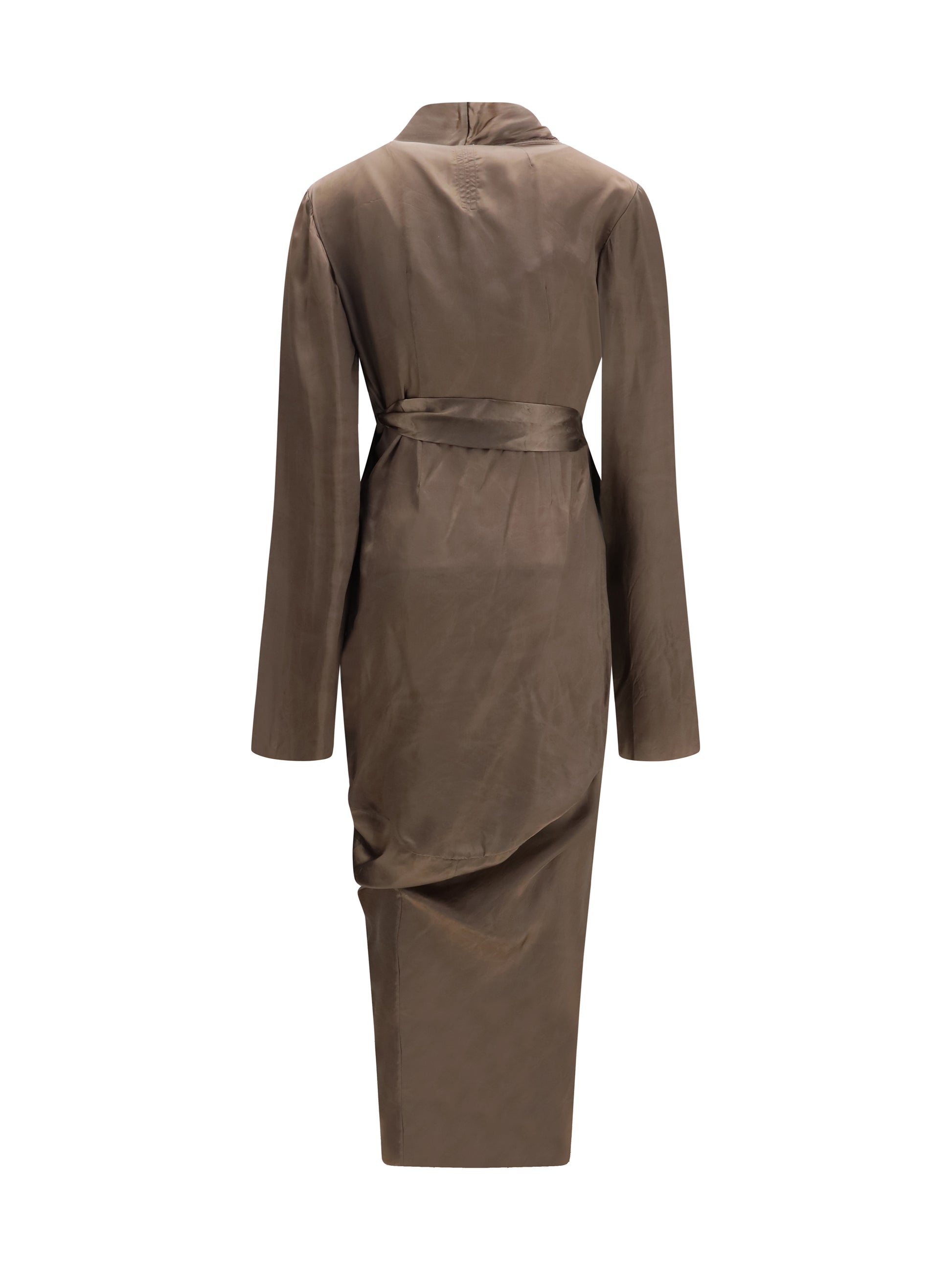 Rick Owens Women Asymmetric Wrap Dress With Knot Fastening RICK OWENS