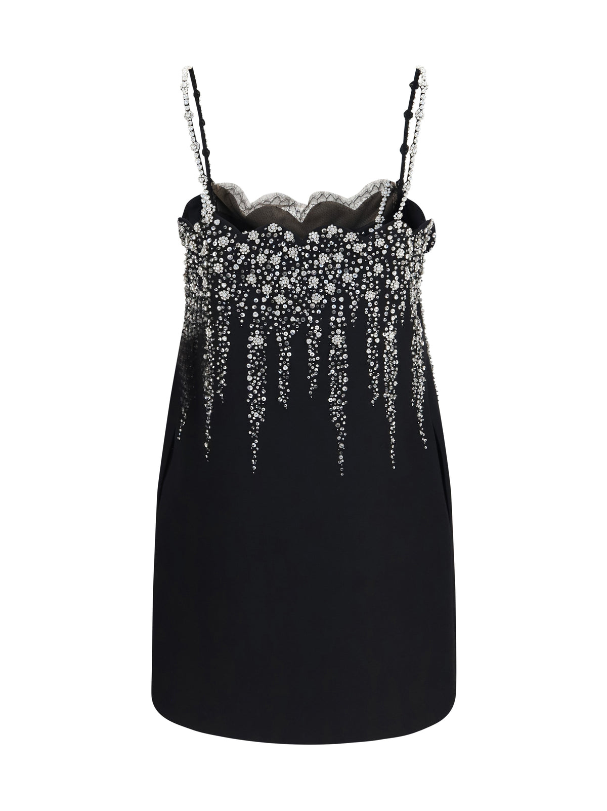 Valentino Women Embroidered Crepe Mini Dress With Jewel Details VALENTINO