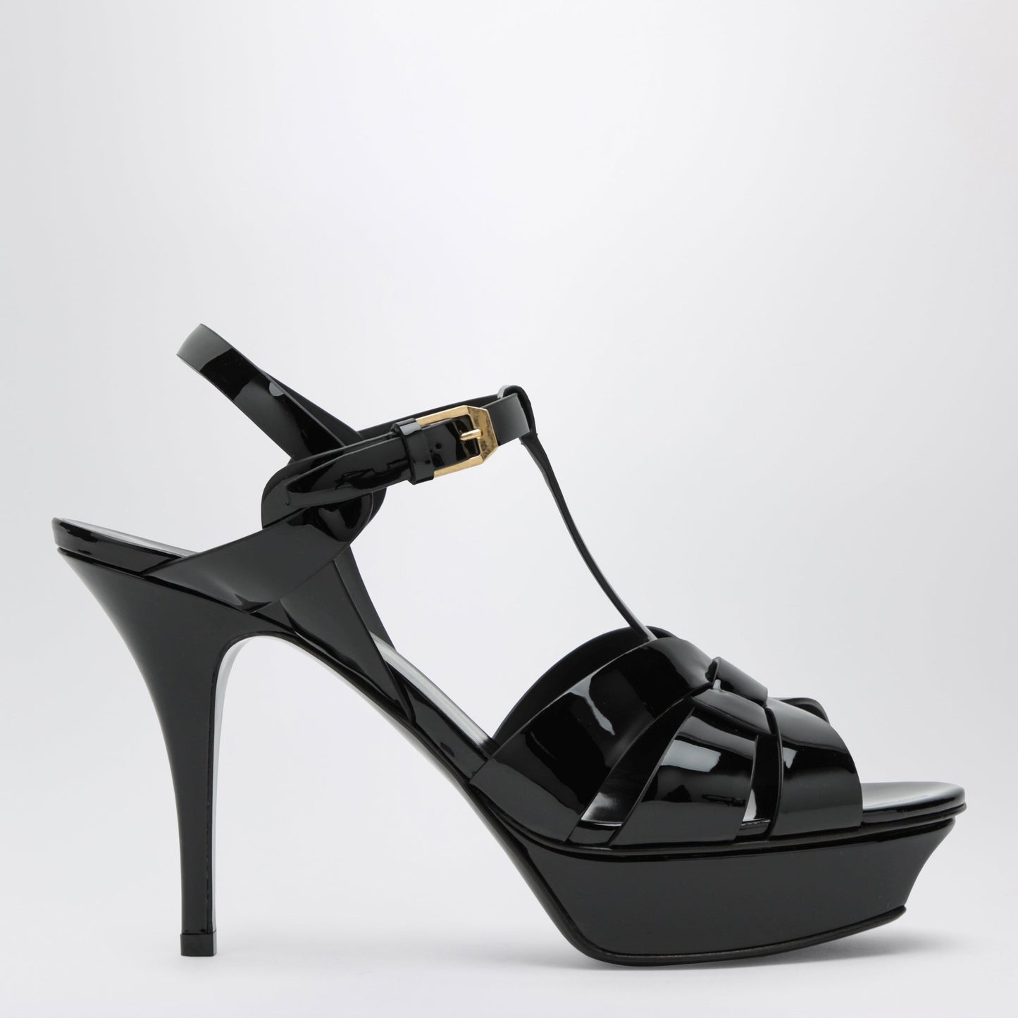 Saint Laurent Tribute Platform Sandals In Black Patent Leather Women SAINT LAURENT
