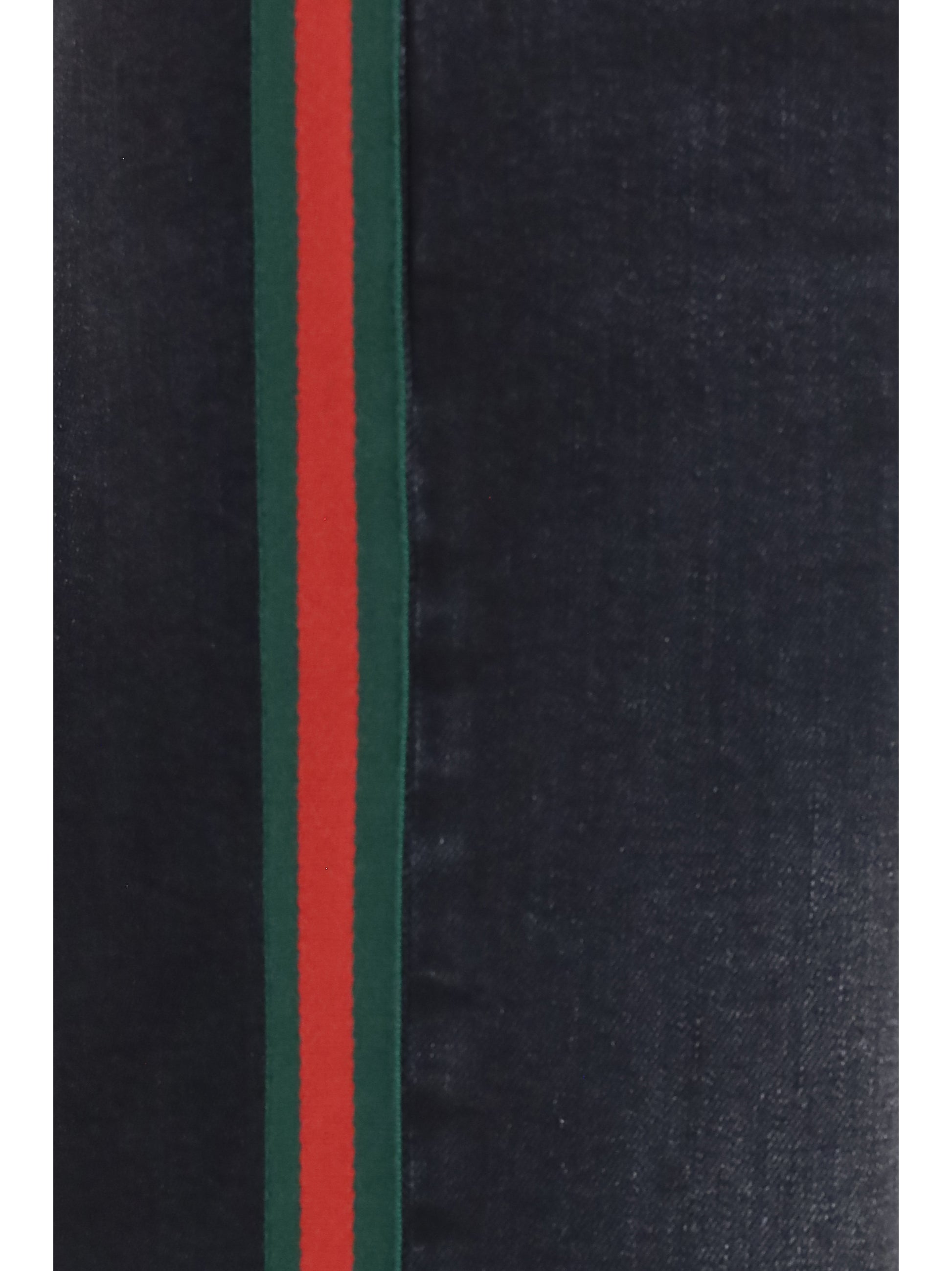 Gucci Women Stretch Cotton Jeans With Web Stripe GUCCI