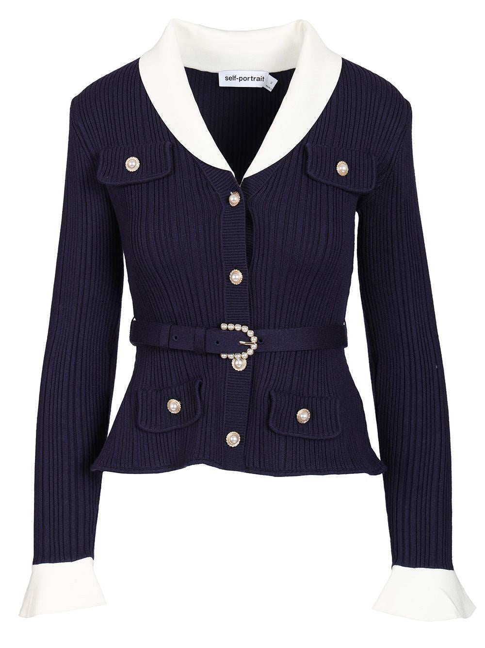 Self-Portrait Women Ribbed Cardigan SELF-PORTRAIT