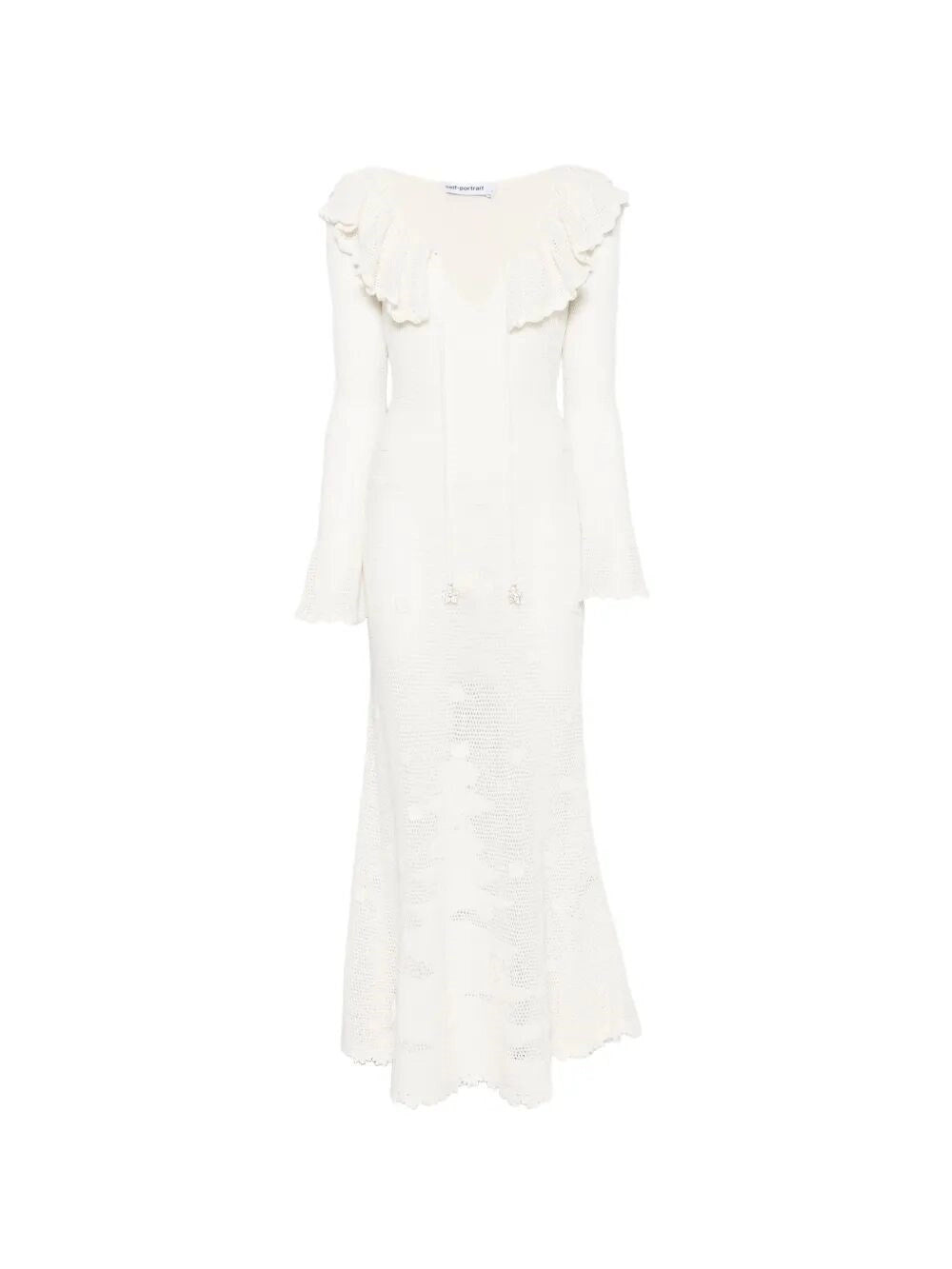 Self-Portrait Women Floral Crochet Midi Dress SELF-PORTRAIT