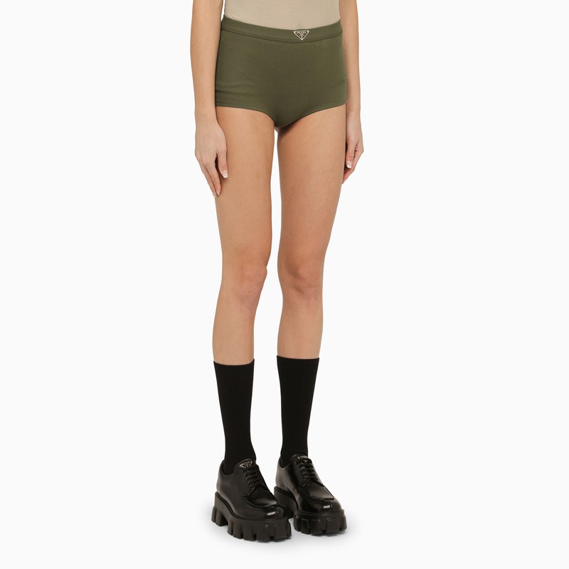 Prada Military Green Cotton Culotte Shorts Women