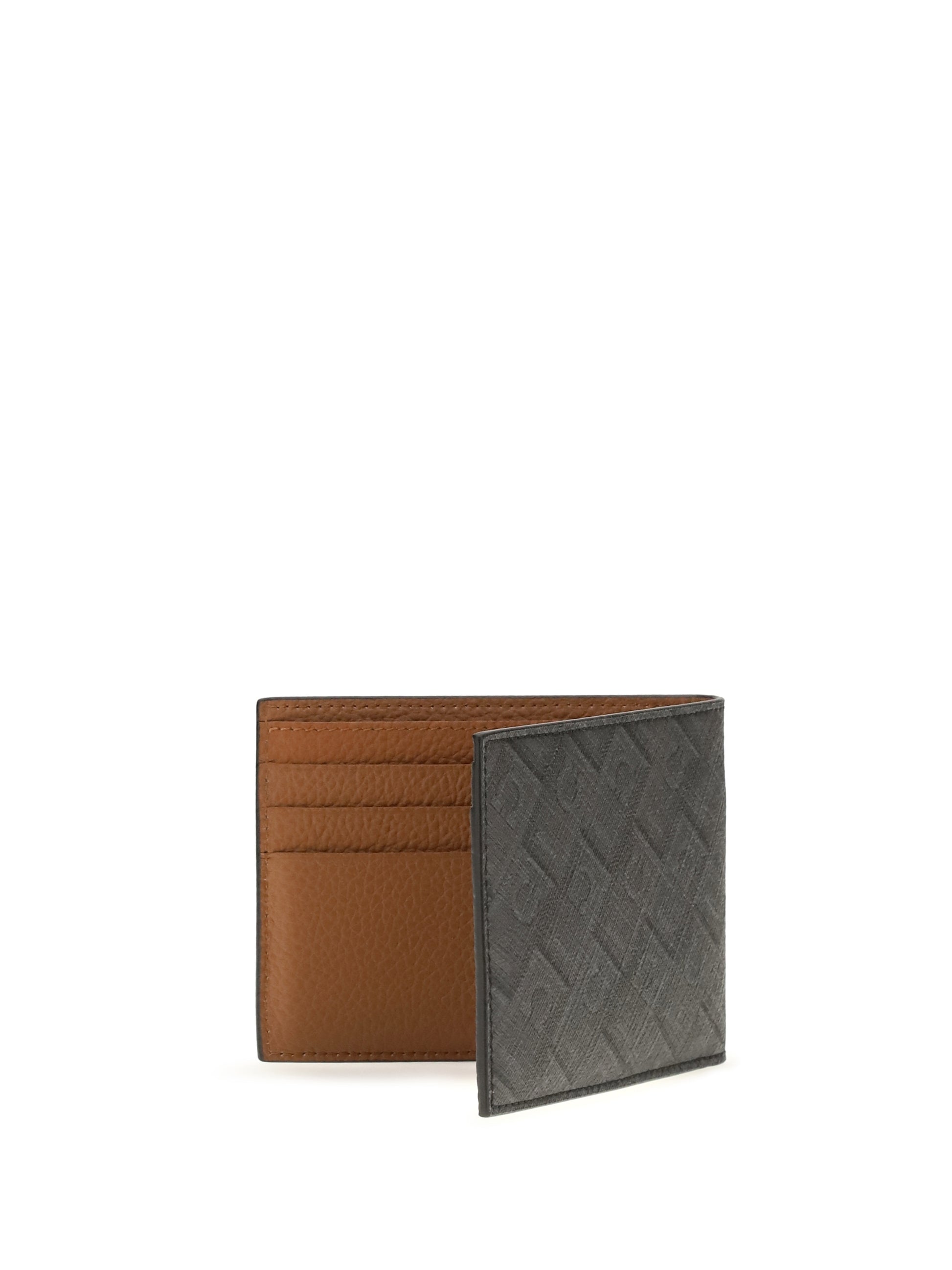 Ferragamo Men Leather Bifold Wallet With Gancini Pattern FERRAGAMO