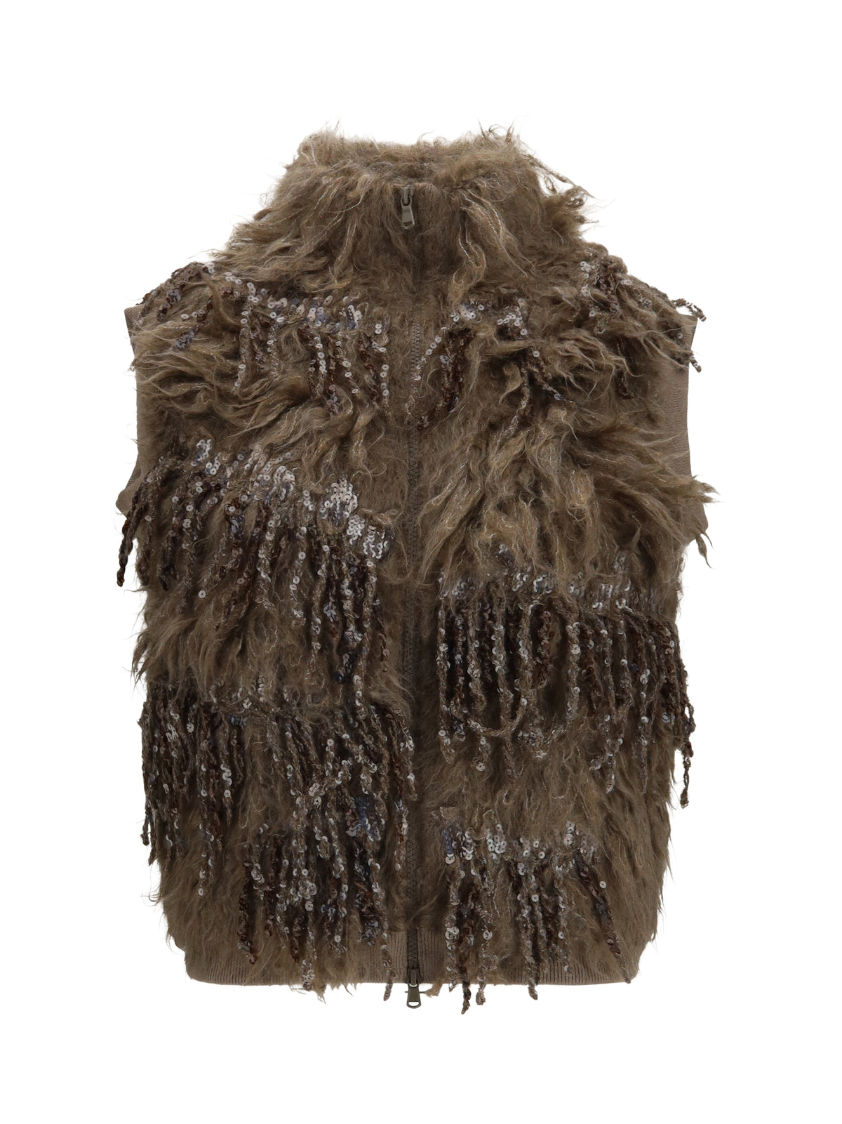 Brunello Cucinelli Women Mohair-Blend Sequin Zip Cardigan BRUNELLO CUCINELLI