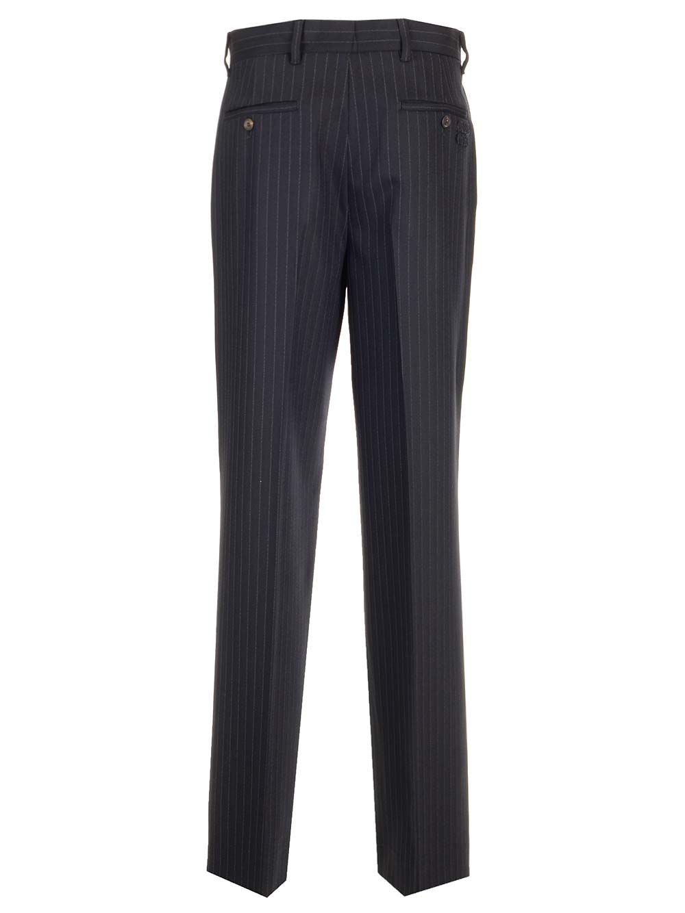 Miu Miu Women Blue Pinstriped Trousers MIU MIU