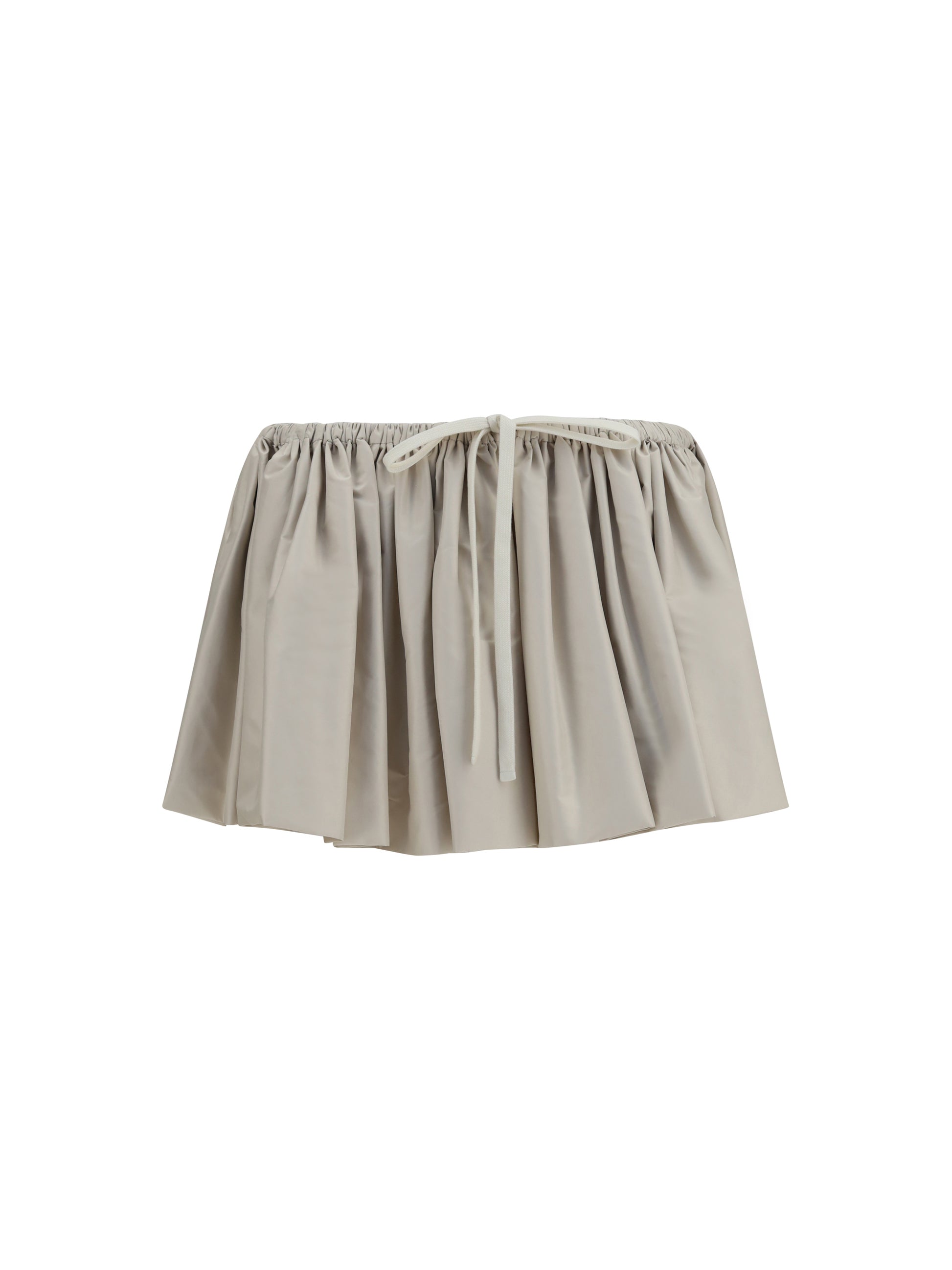 Miu Miu Women Ruffled Mini Skirt With Drawstring MIU MIU
