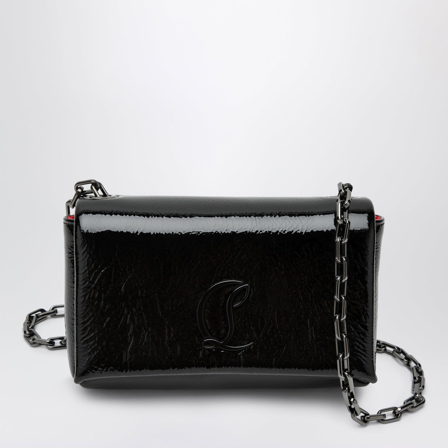 Christian Louboutin Loubi 54 Large Flap Shoulder Bag Black Women CHRISTIAN LOUBOUTIN