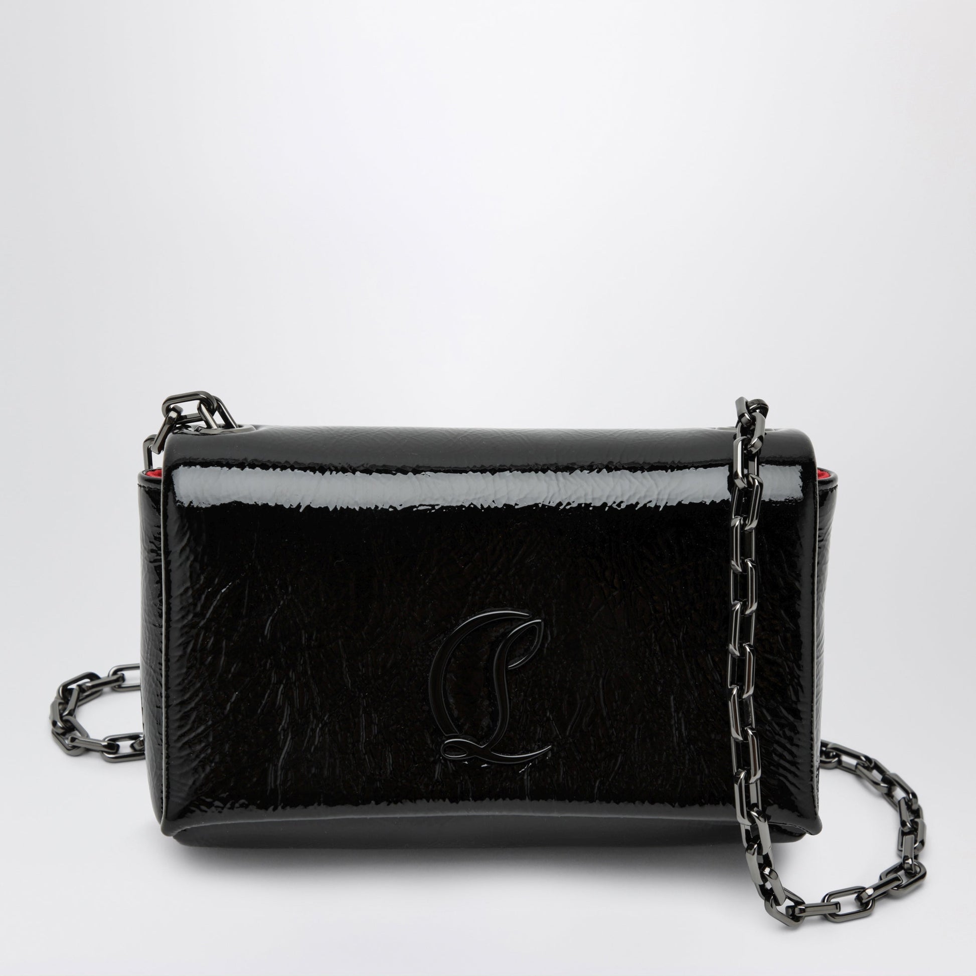 Christian Louboutin Loubi 54 Large Flap Shoulder Bag Black Women CHRISTIAN LOUBOUTIN