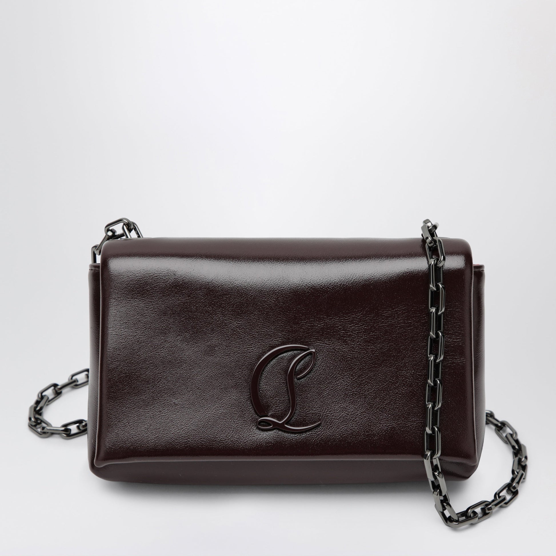 Christian Louboutin Loubi 54 Large Flap Shoulder Bag Burgundy Women CHRISTIAN LOUBOUTIN
