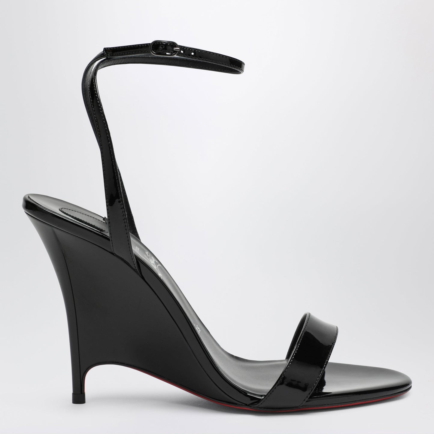 Christian Louboutin Miss Z Black Patent Leather Wedge Sandals Women CHRISTIAN LOUBOUTIN