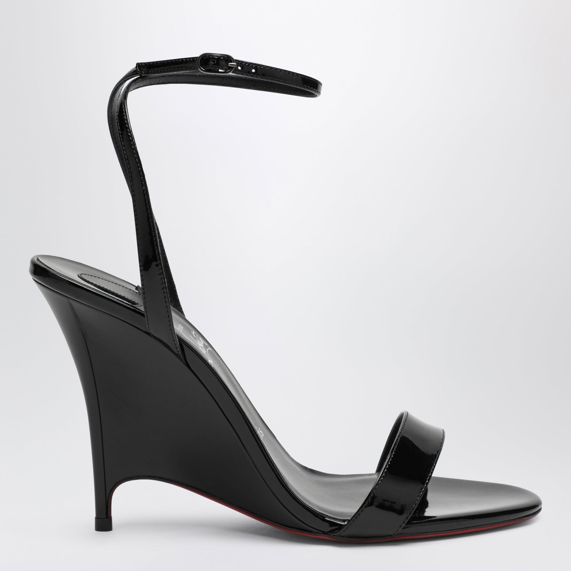 Christian Louboutin Miss Z Black Patent Leather Wedge Sandals Women CHRISTIAN LOUBOUTIN